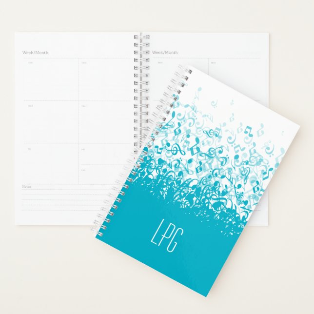 Monogram Rain Musiknoten Aqua Planer (Anzeige)