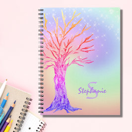 Monogram Rainbow Colors Girl Notizblock