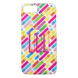 Monogram Rainbow Diagonal Lines Muster Pop Art Case-Mate iPhone Hülle