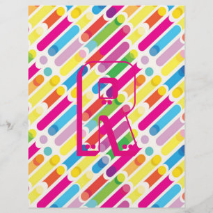 Monogram Rainbow Diagonal Lines Muster Pop Art Flyer