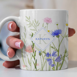 Monogram Rainbow Wild Blume Personal Kaffeetasse