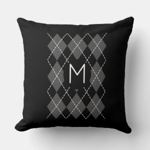 Monogram-Raute Muster-Drehkissen Kissen