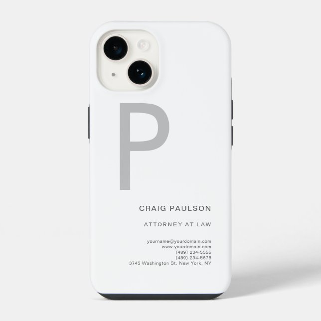 Monogram Rechtsanwalt Modern iPhone Hülle (Rückseite)