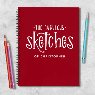 Monogram Red Artist Sketchbook Notizbuch