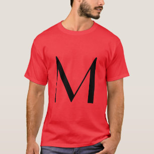 Monogram Red Black Modern Fügen Sie Ihren Namen zu T-Shirt