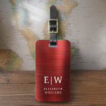 Monogram Red Brushed Metallic Elegant Gepäckanhänger<br><div class="desc">Mit diesem ausgeklügelten Accessoire präsentieren wir Ihnen unsere Monogram Brushed Metallic Elegant Luggage Tag: Erhöhen Sie Ihr Reiseerlebnis. Dieses Gepäckanhänger aus gebürstetem Metall strahlt Eleganz und Stil aus. Das Monogramm-Design verleiht Ihrem Gepäck eine personalisierte Touch, die es Ihnen erleichtert, Ihr Gepäck zu identifizieren und gleichzeitig eine Touch an Eleganz zu...</div>