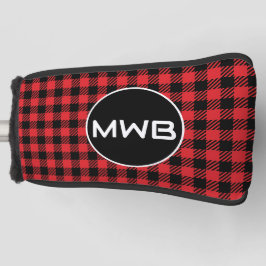 Monogram Red Kariert Golf Blade Putter Head Cover Golf Headcover
