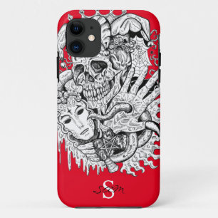 Monogram Red Skeleton Court Jester Case-Mate iPho Case-Mate iPhone Hülle