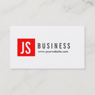 Monogram Red Square Producer Business Card Visitenkarte