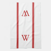 Monogram Red Strip Personalisiert Kitetücher