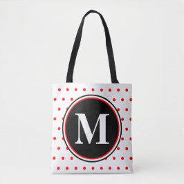 Monogram Red White Polka Dots Zitat
