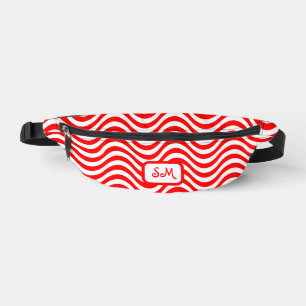 Monogram Red & White Stripes Psychedelic Bauchtasche
