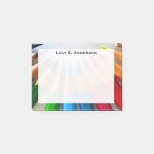 Monogram Regenbogen Kunst Buntstift Spitze Nahaufn Post-it Klebezettel