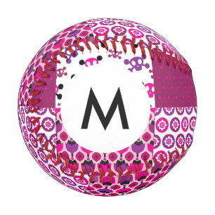Monogram Retro Blume Skull Polka Punkt Baseball