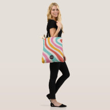 Monogram Retro Colorful Wavy Stripes