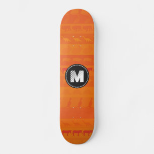 Monogram Retro Farbiges Tiermuster #9 Skateboard