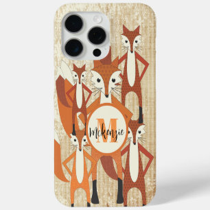 Monogram Retro Fuchs Kunst Orange Retro iPhone 15 Pro Max Hülle