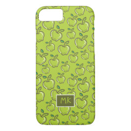 Monogram Retro Little Green Äpfel Frucht Case-Mate iPhone Hülle