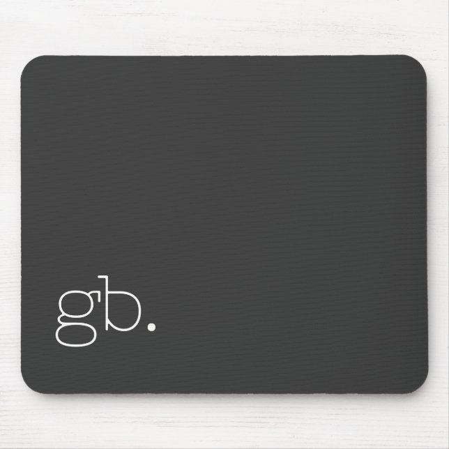 Monogram Retro Minimal Schwarz Mousepad (Vorne)