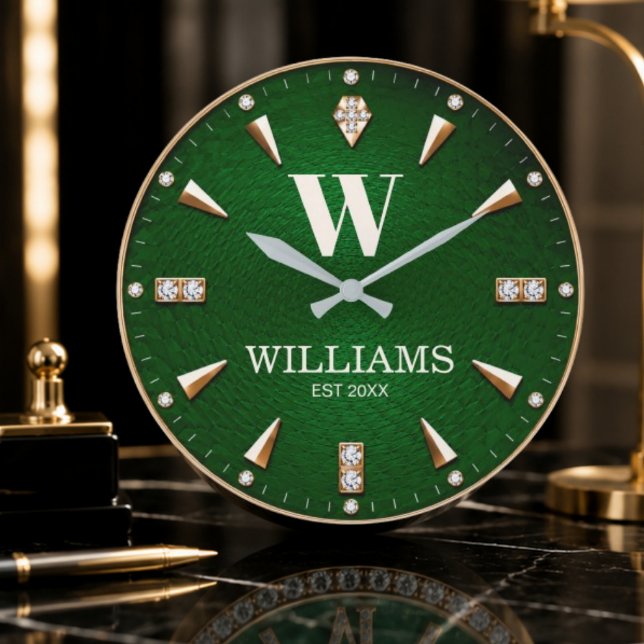 Monogram retro vintage modern luxury große wanduhr (Von Creator hochgeladen)