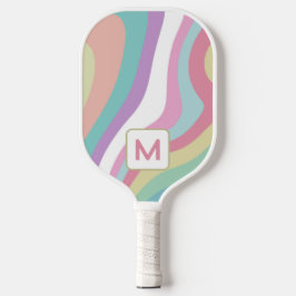 Monogram Retro-Wellen Bunt Pickleball Schläger