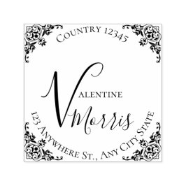 Monogram Return Address Self-inking Stamp Permastempel