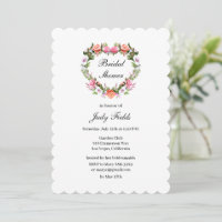 Monogram Romantische Rose Blumenherz Brautparty