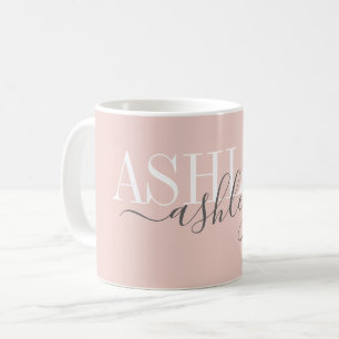 Monogram, Rosa Rosa, Grau elegant Kaffeetasse