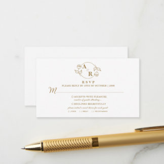 Monogram Rose Classic elegante, blumengeschmückte Begleitkarte