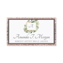 Monogram-Rose der Visitenkarte Blumengrün