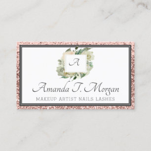 Monogram-Rose der Visitenkarte Blumengrün