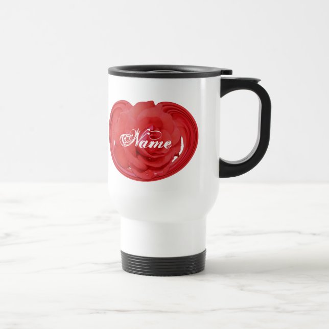 Monogram Rose Floral Travel Mug Reisebecher (Rechts)