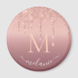 Monogram Rose Gold Blush Glitzer Sparkone Magnet<br><div class="desc">Monogram Name Text Rose Gold Blush Glitzer Sparkle Personalisiert Anniversary Party oder Hochzeitsmaterial / Geschenk - Fügen Sie Ihren Letter / Name - Text oder Entfernen - Make Your Special Gift - Neu formatieren und verschieben oder entfernen und fügen Sie Text / Elemente mit Anpassungstool. Design von MIGNED. Bitte schauen...</div>