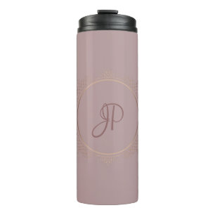 Monogram Rose Gold Elegante benutzerdefinierte Vor Thermosbecher