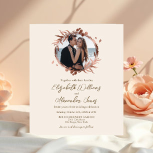 Monogram Rose Gold Foil Budget Einladung