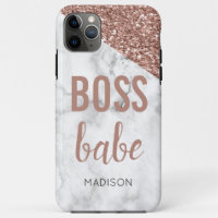 Monogram Rose Gold Glitzer | Marble Boss Babe