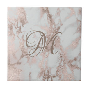 Monogram Rose Gold Keramik Tile Fliese