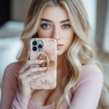 Monogram Rose Gold Marble & Foto