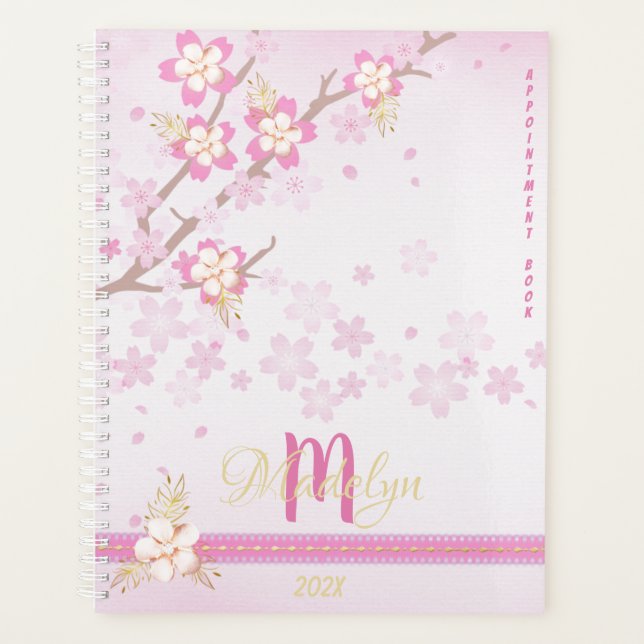 Monogram Rose Gold Termin Buch 2025 Planer (Vorderseite)