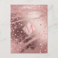 Monogram ROSEGOLD Metallic Foil Confetti Look