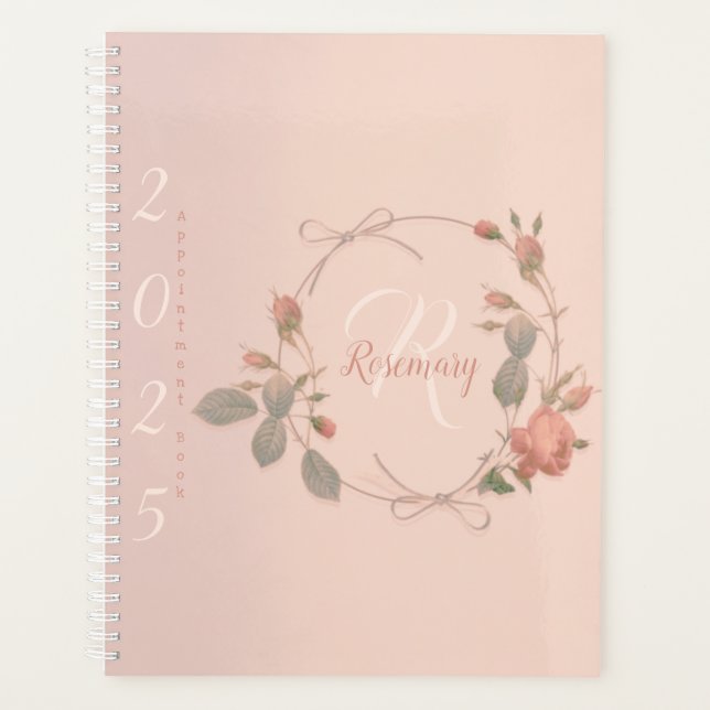 Monogram Roségold Termin 2025 Planer (Vorderseite)