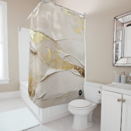 Monogram Roségold Texturierter Stuck Abstract Duschvorhang