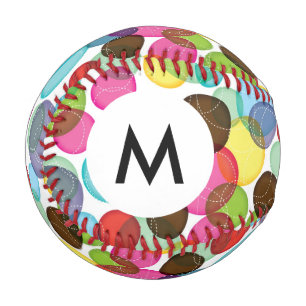 Monogram Round Bubbles Kids Muster 2 Baseball