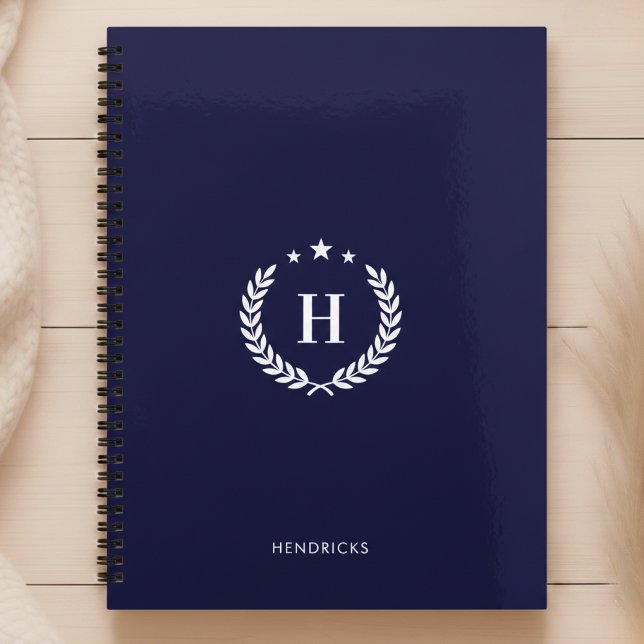 Monogram Royal Blau Moderner Minimalistischer Fitn Planer (Von Creator hochgeladen)