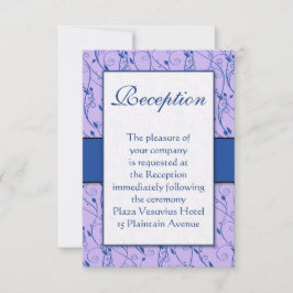 Monogram Royal Blue Lilac Swirl Wedding Einladung