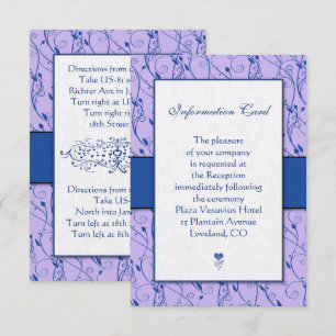 Monogram Royal Blue Lilac Wedding Cards Einladung