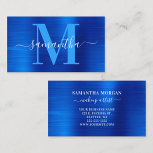 Monogram Royal Blue Shimmer Visitenkarte