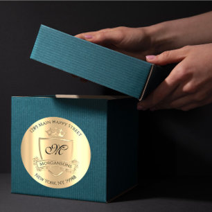 Monogram Rücksendeadresse Crown Royal Champagne Go Runder Aufkleber