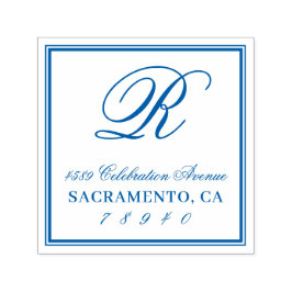 Monogram-Rücksendeadresse für klassisches Skript Permastempel