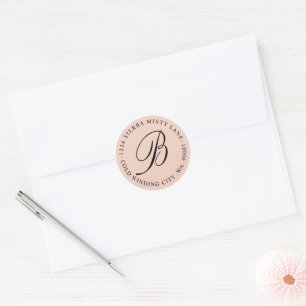 Monogram Rücksendeadresse Wedding Umschlag Aufkleb Runder Aufkleber